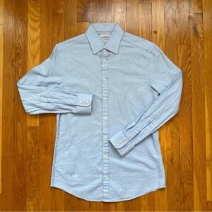 Men’s Charles Tyrwhitt Blue Button Front Dress Shirt Extra Slim Fit 15.5 34